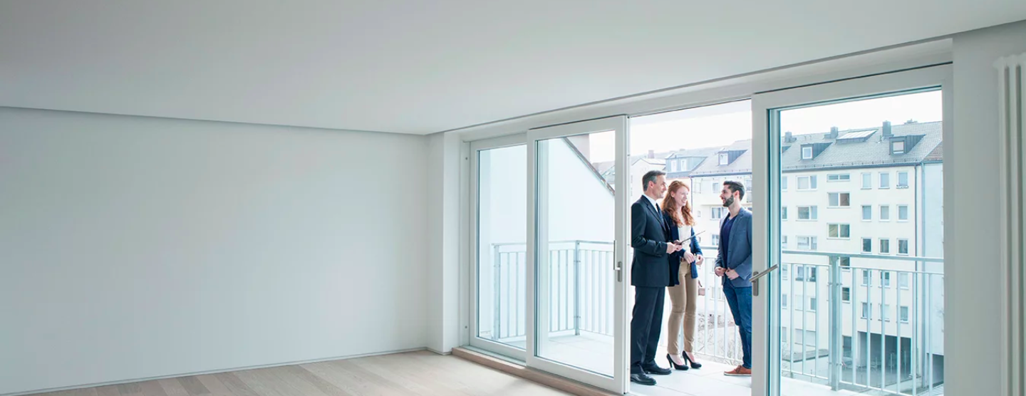 Professionals discussing a property